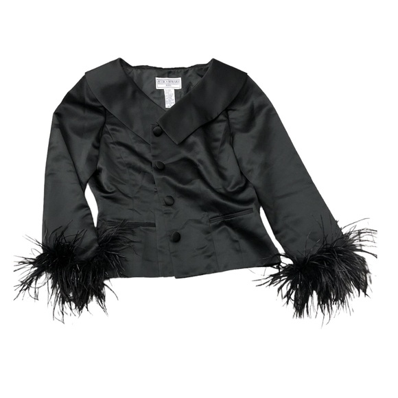 Jessica Howard feathers black blazer size 12p - Picture 2 of 9